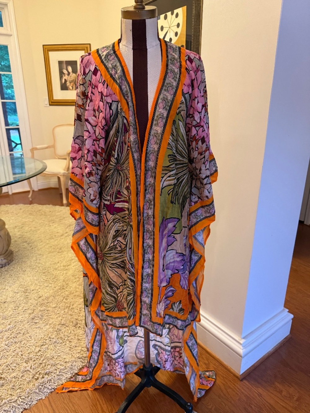 Agua Bendita Tunic Swim Cover Up Botanical One Size NWT Boho Resort